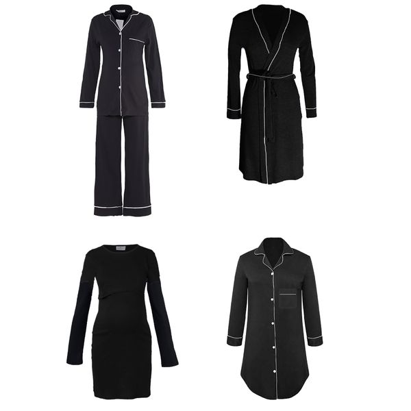 Hannah Grace Maternity Navy Winter 4 Piece Hospital Ready Set