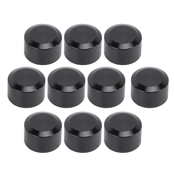 Motorcycle Head Bolt Cover 10Piece Black Flat 7.5mm-10mm CNC Aluminum