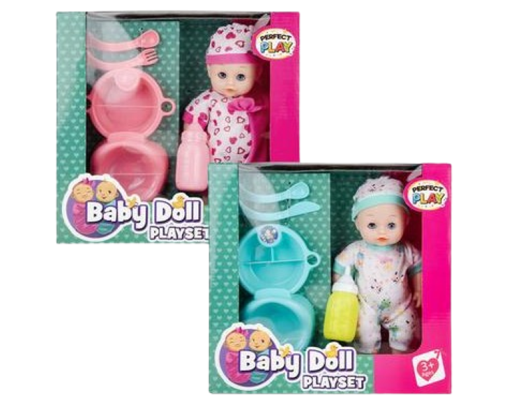 Bulk Pack x 2 Doll baby 27cm w/feed accessories
