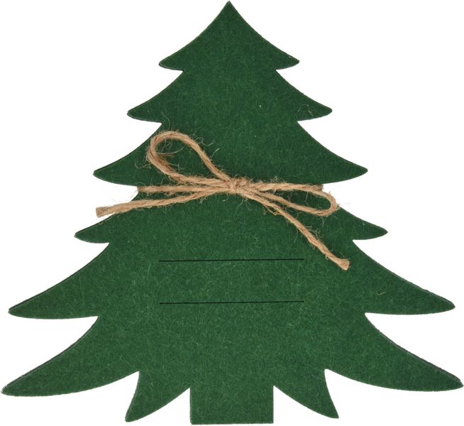 4pc Green Christmas Tree Cutlery Holders - 20×1.5×0.3 cm