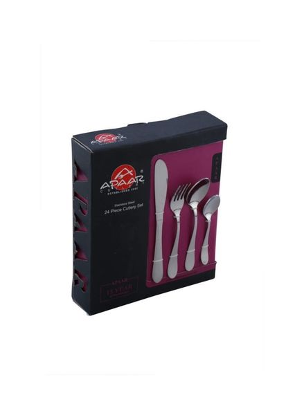 24 Pieces Stainless Steel Cutlery Set Royal Plain Design