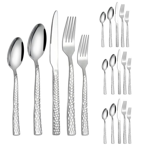 20 Pcs Flatware Set Stainless Steel Silverware Set Cutlery Set Serving Sets