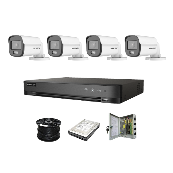 Hikvision 8ch 3K 5MP 20M ColorVu Kit, 4x5MP Colorvu SMART HYBRID Camera