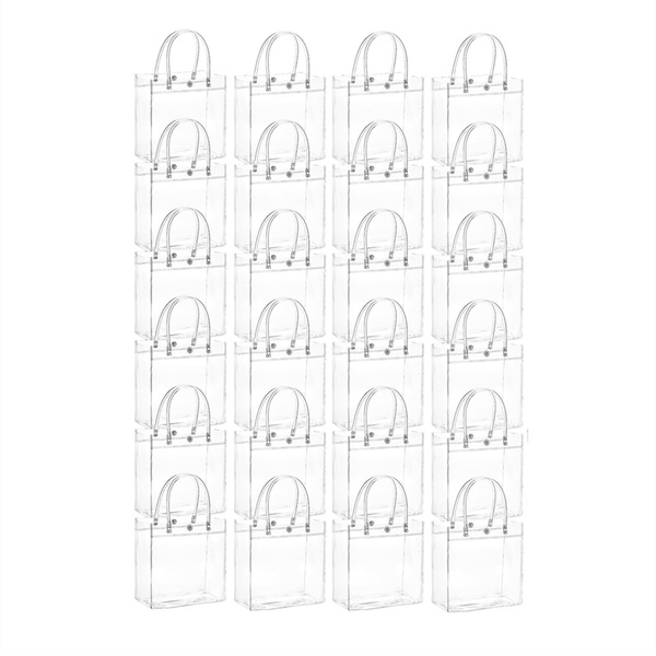 20 Pcs Transparent Gift Bag with Handle 15x20X7Cm