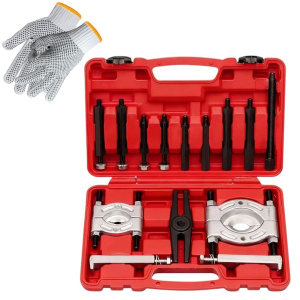 Heavy-Duty 14 Piece Bearing Separator Puller Set 30-220mm With Glove &amp; Case