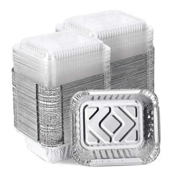 Foil Container With Clear Lid - 25 Pieces