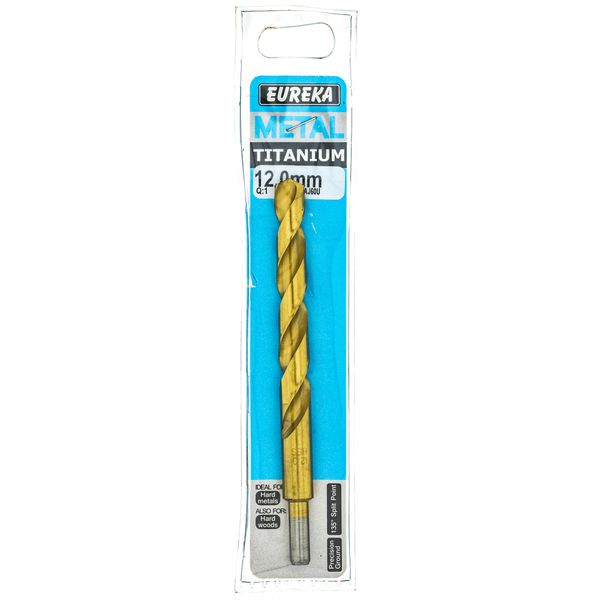 EUREKA DRILL BITS HSS Titanium Gold 12mm Q:1 for Metal 4AJ60U