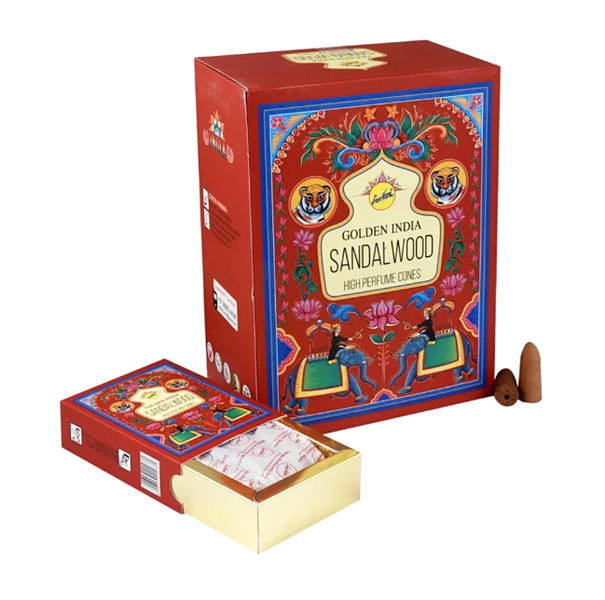 Sree Vani Backflow Incense Cones - Sandalwood - 12 Pack
