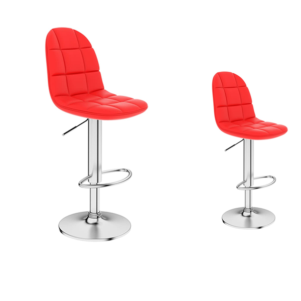Set of 2 Red Contemporary Indoor Bar Stools H310