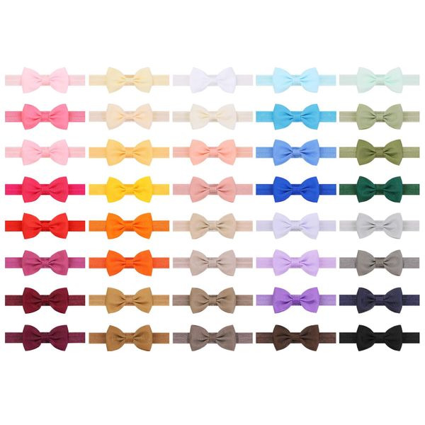 40Piece Baby Girls Bows Headbands Elastic Hairband Ribbon Bow Hair