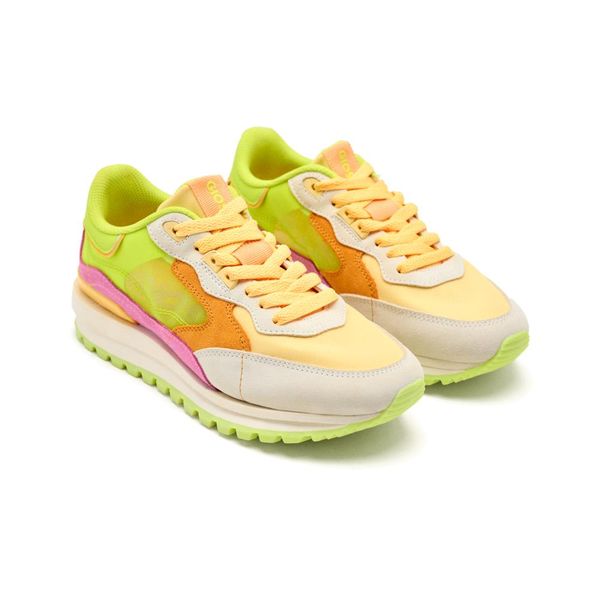 Gioseppo - Ladies Leather and Mesh Sneaker - Iola Yellow