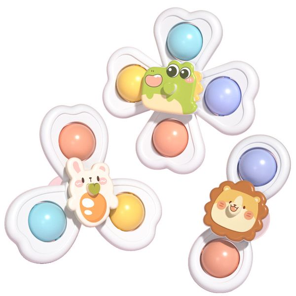 3-piece Suction Cup Spinner Toy Baby Bath Funny Game Educational Toys