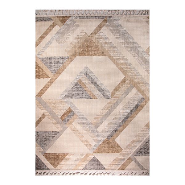 Random Triangle Pattern Beige Rug