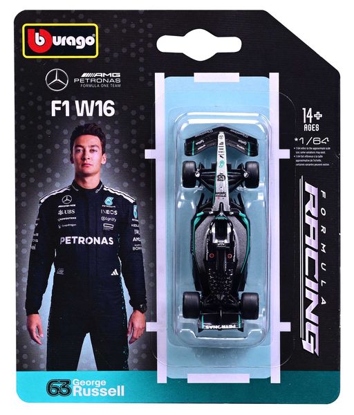 Bburago 1/64 Mercedes-AMG F1 W16 2025 - #63 George Russell (8.8cm Long)