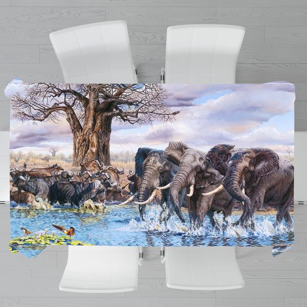 Waterhole By Delene Lambert Rectangle Tablecloth