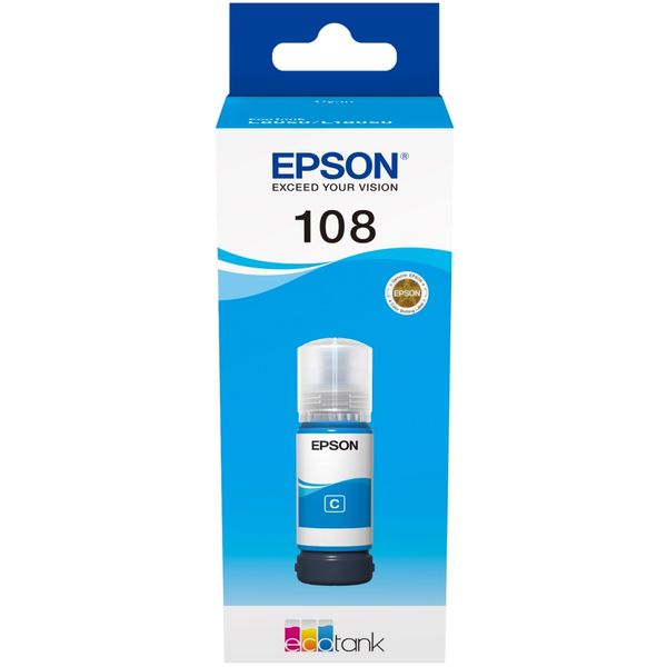 EPSON 108 EcoTank Cyan ink bottle