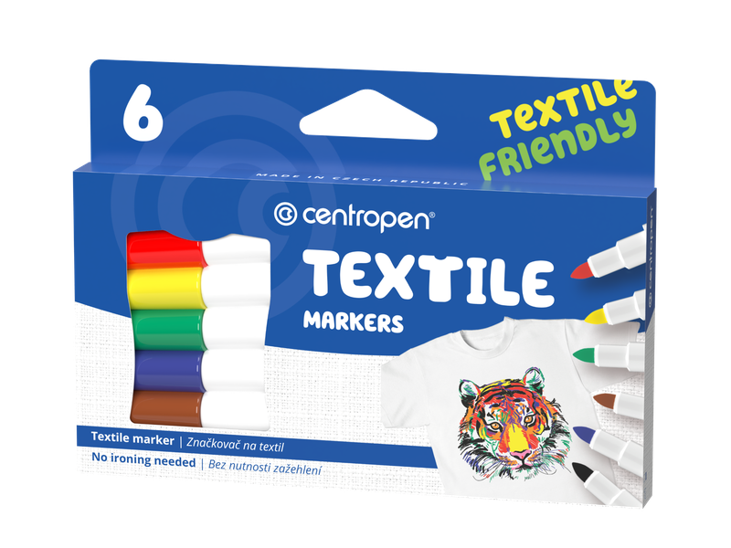 Centropen: Textile Marker 6 Colours (1.8mm)