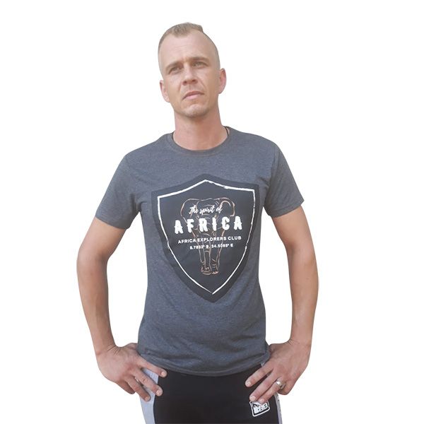 Kool Africa -`The Spirit of Africa` Grey T-Shirt with plantable seed tag