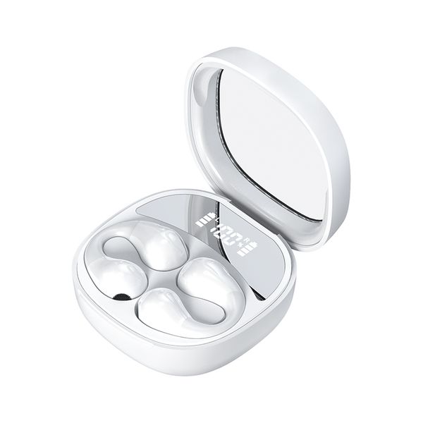 Mic Wireless Bluetooth Earphone Wireless Bluetooth Earbuds - JR01 - White