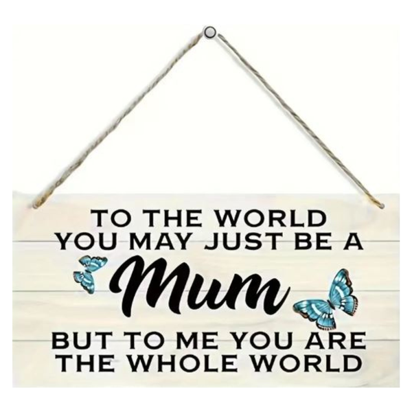 To My Mum - Wood 20cm Home Decor Wall art - Meaningful Gift for Mom
