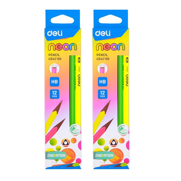 Deli Triangular Pencil HB 12pcs, 2 packs