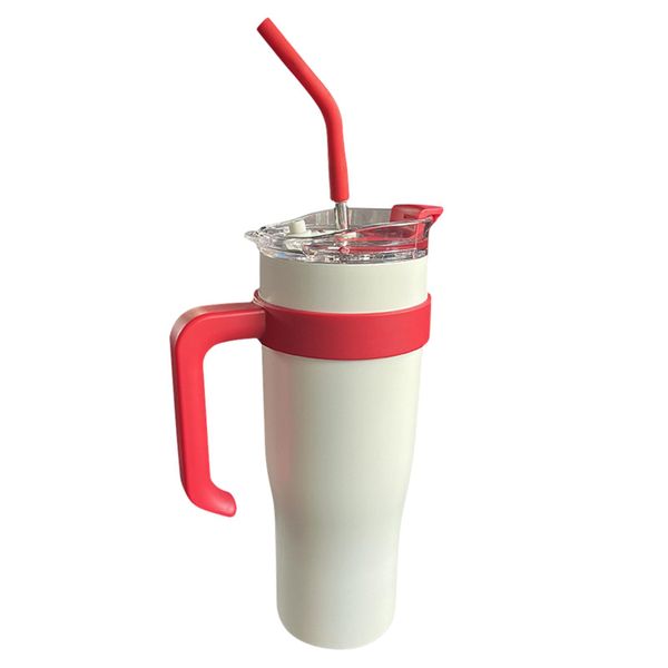 Portable Double Walled Stainless Steel Leak Proof Travel Mug With Straw&amp;Lid