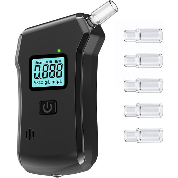 Alcohol Breath Tester With LCD Display - With Mouth Pieces
