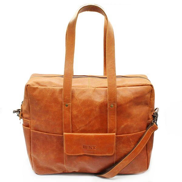 Minx Genuine Leather Kaisley Nappy Bag Brown