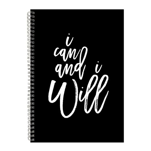 I Will A4 Notebook Spiral Lined Motivational Saying Graphic Notepad Gift143