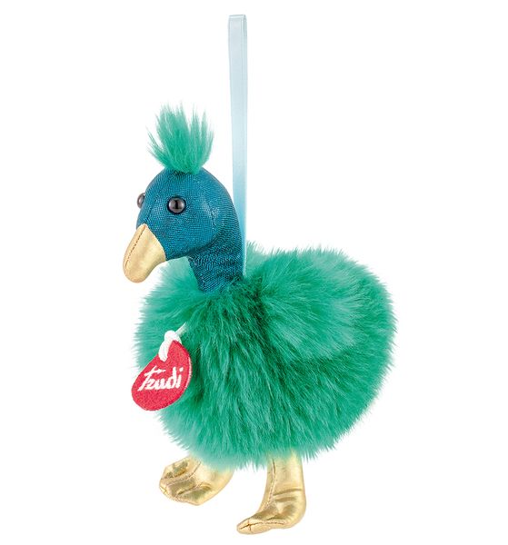 Trudi Pompom Bag Charm Keyring Peacock - 12cm