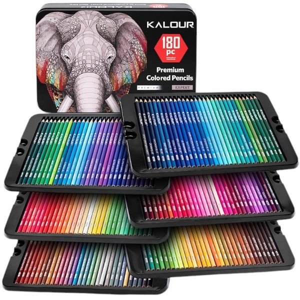 KALOUR 180 Colored Pencil Set for Adults Artists kids- 3.3mm Rich Pigment