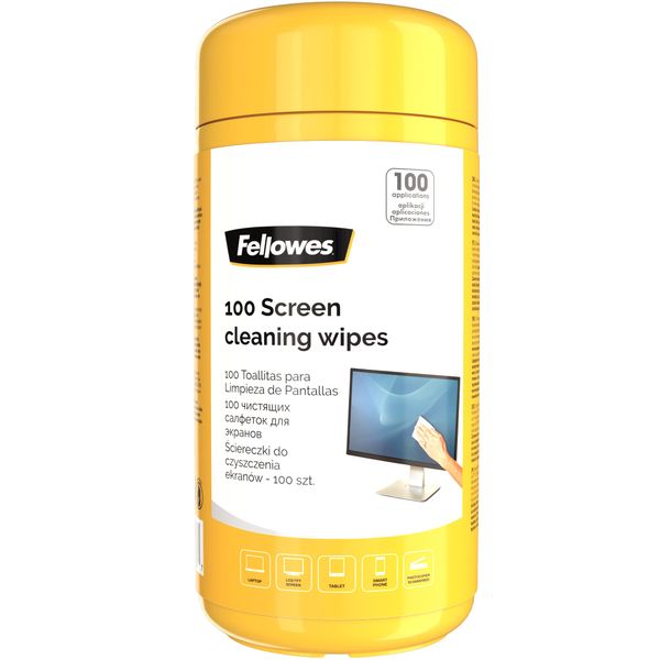 Fellowes Screen Cleaning Wipes (Tub of 100)