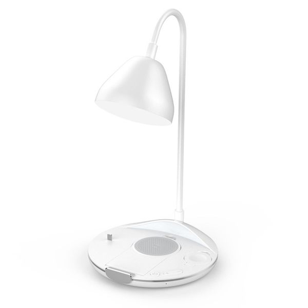3 in 1 foldable wireless charging station with LED Lamp white