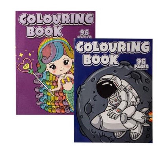 2 Colouring Books Assorted Designs 96 Pages
