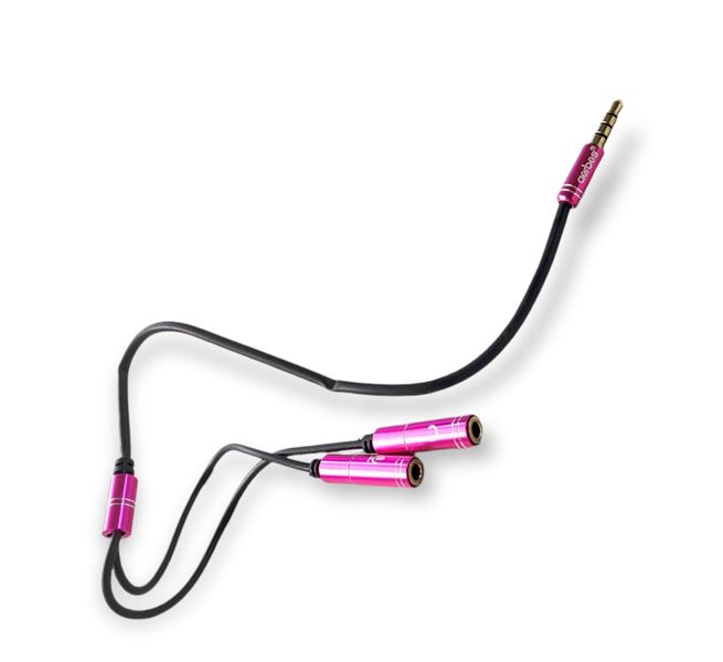 3.5mm Male Jack To Earphone And Microphone Female- Blue