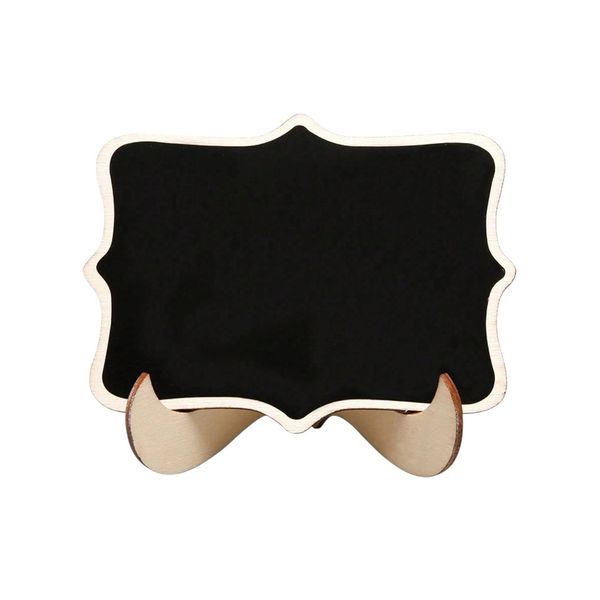 20-Piece Mini Chalkboard Table Signs with Wooden Stand - Black &amp; Brown
