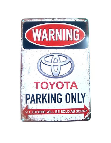 TOYOTA Parking Only - Vintage Style Metal Bar Sign for Bar Pub Wall Decor