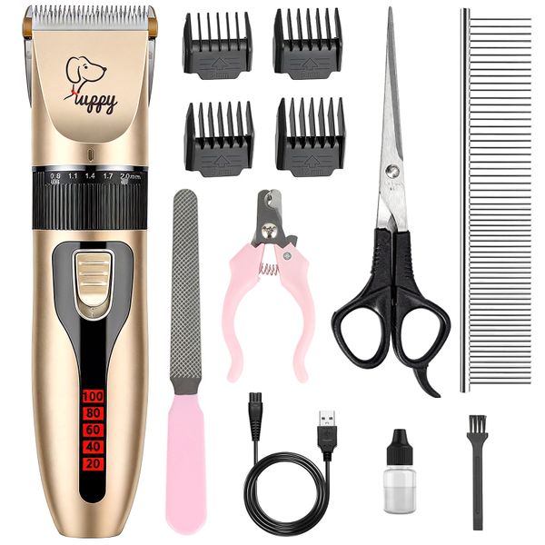 Dog Grooming Kit Pet Shaver Clippers Low Noise Rechargeable for Pet