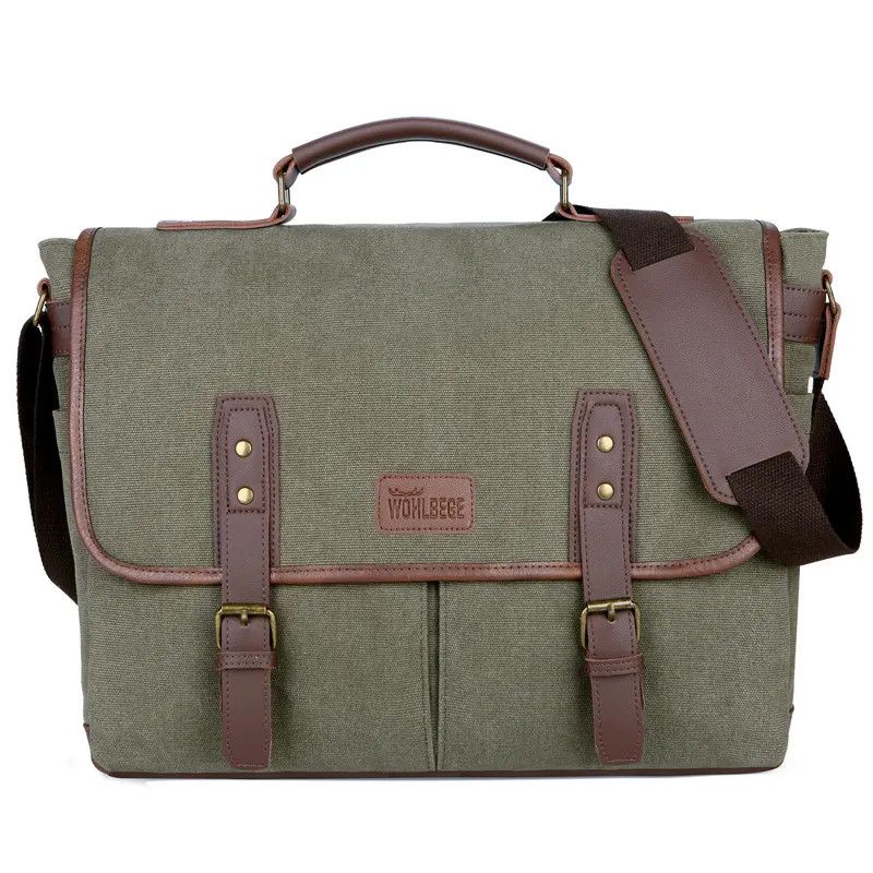 Retro Army Canvas Laptop Bag for 14