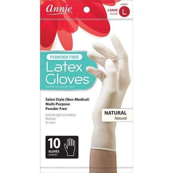 ANN03847 - Annie Latex Gloves Powder Free L 10Ct 4 Pack (40 pcs)