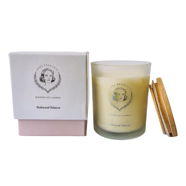 Anke Products - Teakwood Tobacco Soy Candle in Gift Box