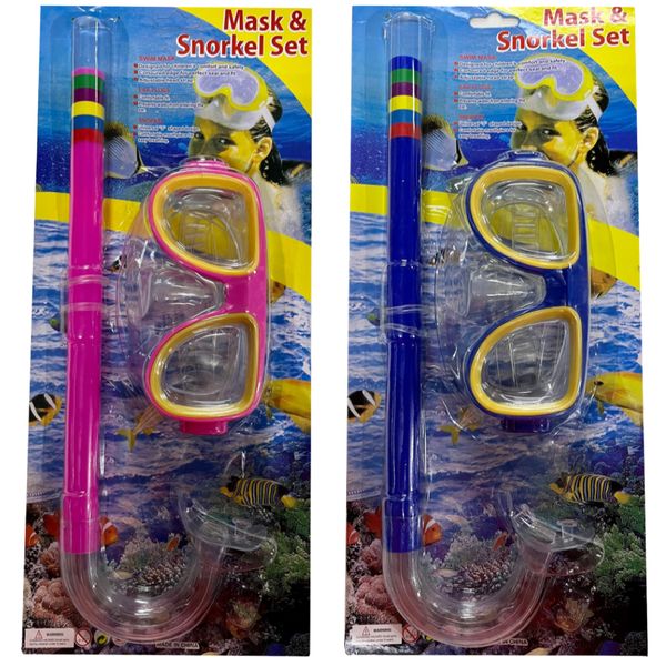 Kids Summer Pool Swimming Masks And Snorkels - Set Of 2 Pairs