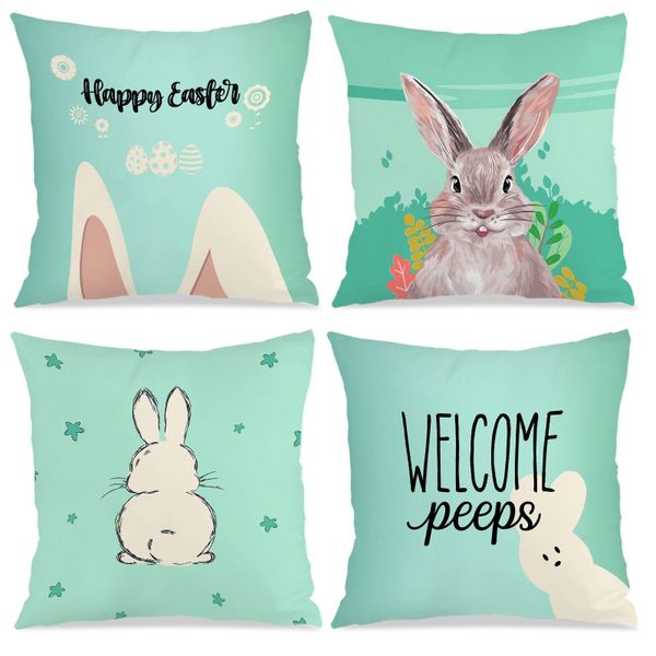 4PCS 45x45cm Decorative Farmhouse Easter Pillowcase Cushion Cover