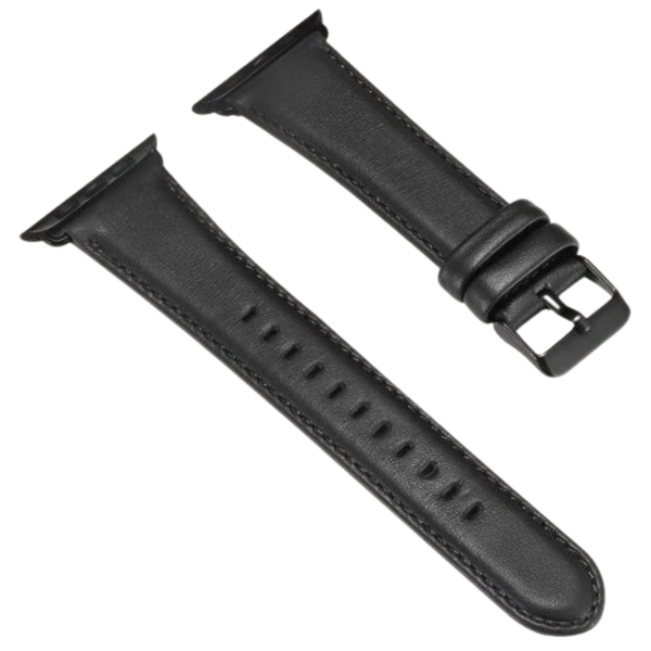 Black Leather Strap for Apple Watch 42/44/45 mm