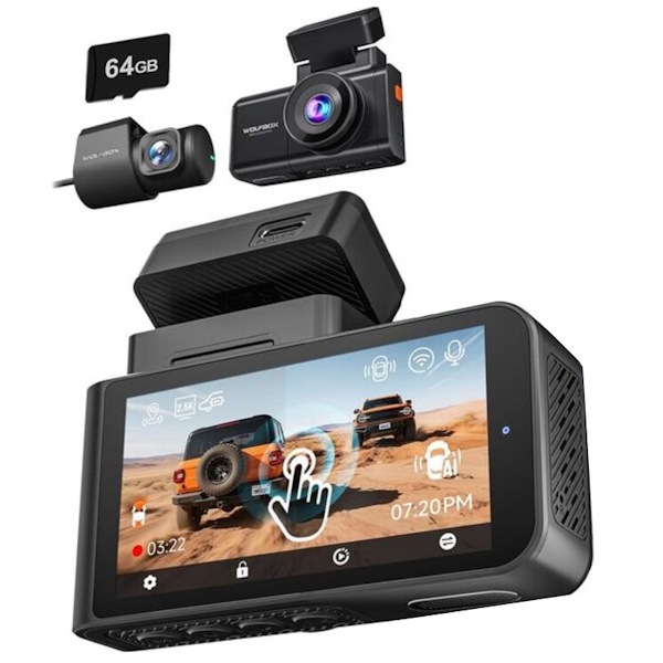 WOLFBOX X3 2.5K 60FPS Dash Cam with STARVIS 2 Sensor, GPS, Wi-Fi &amp; ADAS