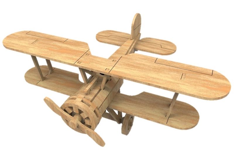 Bristol Bulldog Aeroplane 3D Puzzle Wooden 3D Model Everything Laser