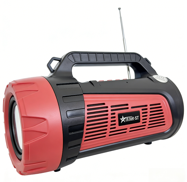 Solar Rechargeable FM Radio Speaker - LED Flashlight &amp; MP3 Player
