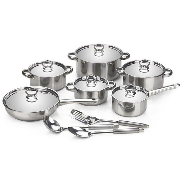 Chukbok 15 Piece Heavy Bottom Stainless Steel Cookware Set