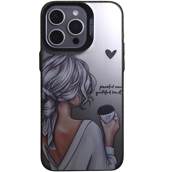 Phone Case with Stylish Female - Compatible With 15 Pro Max - Chrome