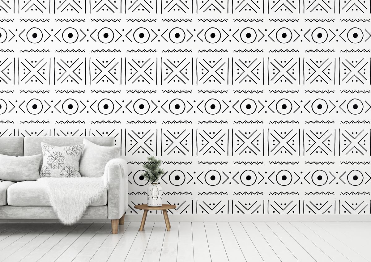 African Mud Cloth Inspired Wallpaper Nakupenda | Shop Today. Get it